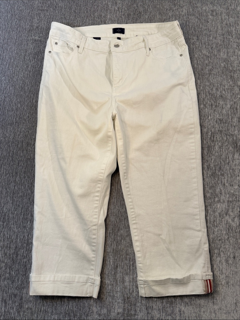 NYDJ Womens Sz 16 White Cropped Denim Jeans –Lift Tuck® Technology